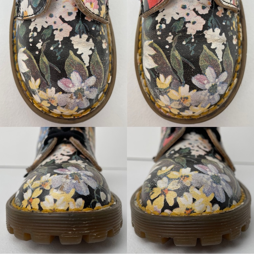 Vintage Dr. Martens England MIE Floral Print Leather Boots Toddler - Picture 6 of 14